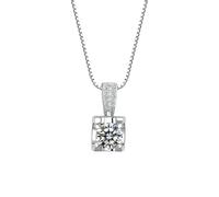 Sumpgle Bull Head Pendant Necklace 18K White Gold Plated Moissanite-Like Sparkling Zircon Collarbone Chain Women's Minimalist