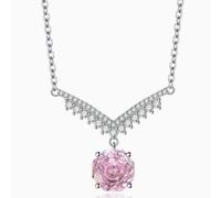 Sumpgle Collana ottagonale con zircone giallo taglio rosa con ciondolo a forma di ala d'angelo, gioielli da donna con cristallo ad alta trasparenza