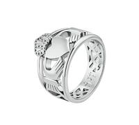 Sumpgle Nordic Irish tradizionale Claddagh anello di nozze in acciaio titanio cuore che tiene l'anello per il fidanzamento e il matrimonio delle coppie
