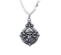 Sumpgle Pirata Capitano Ancora Modello Pendente In Acciaio Inox Teschio Collana per Uomo Punk Vintage Street Fashion Jewelry