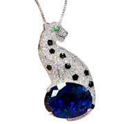 Sumpgle Set di gioielli con motivo gatto selvatico, artigianato artigianale con cristalli multicolore, orecchini pendenti, anello, regalo per le donne, Earrings-Pair