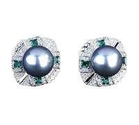 Sumpgle Set di gioielli di lusso ispirato alle perle con micro pavé di diamanti, anello regolabile, orecchini e collana minimalista