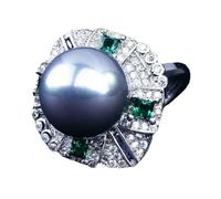 Sumpgle Set di gioielli di lusso ispirato alle perle con micro pavé di diamanti, anello regolabile, orecchini e collana minimalista