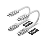 SUMPK 20 cm Cavo corto USB4, 240W USB C a USB C cavo di ricarica veloce, 8K HD Display, 40gbps trasferimento dati tipo C cavo compatibile per iPhone 15/15Plus/15Pro/Max