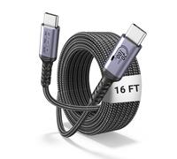 SUMPK Cavo USB C 5m, cavo 100W lungo USB C 3.1 Gen 2, trasferimento dati ad alta velocità 20Gbps, monitor video 4K compatibile con iPhone 16/15, MacBook Air/Pro, Samsung Galaxy