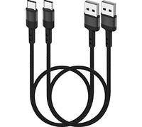 SUMPK Cavo USB C da 50 cm, 2 pezzi, cavo corto di tipo C, USB 2.0, sincronizzazione dati intrecciato, ricarica rapida 3A, compatibile con Samsung Galaxy S22, S22+, S21, S20, S10 Plus, S9 Ultra