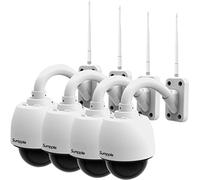 Sumpple 4X IP Network Camera Wifi Wireless/Cablato 4G SD Videocamera 960P 1.3M 4X Zoom Ottico Pan/Tilt IP66 Impermeabile Outdoor, Visione Notturna, Registrazione Video, Cattura Schermate, Rilevamento Movimento, Supporto IOS, Android o Laptop PC Bianco