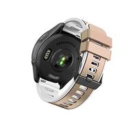 SumRioo 18mm Cinturino per Garmin Forerunner 265S/Forerunner 255S Music/Vivoactive 4S 40mm, Braccialetto Ricambio Silicone Cinturini per Garmin Venu 2S/Forerunner 255S - Kaki/Bianco