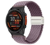 SumRioo QuickFit 22mm Cinturino per Garmin Fenix 8 47mm/7 Pro/7/6 Pro/6/5/E/Instinct 3 45mm, Nylon Tessitura Fibbia Magnetica Cinturino per Forerunner 965/955/Epix 2/Tactix 8 47mm, Viola fumoso