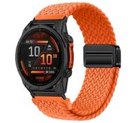 SumRioo QuickFit 22mm Cinturino per Garmin Fenix 8 47mm/7 Pro/7/6 Pro/6/5/E/Instinct 3 45mm, Nylon Tessitura Fibbia Magnetica Cinturino per Forerunner 965/955/Epix 2/Tactix 8 47mm, Arancia