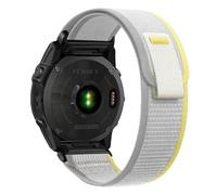 SumRioo QuickFit 22mm Cinturino per Garmin Fenix 8/8 Solar 47mm/7 Pro/7/6 Pro/6/5/5 Plus/E, Nylon Trail Loop Cinturino per Garmin Tactic 8 47mm, Descent G2, Epix 2, Forerunner 965, Giallo/Beige