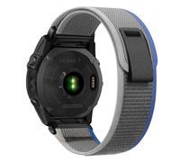 SumRioo QuickFit 22mm Cinturino per Garmin Fenix 8/8 Solar 47mm/7 Pro/7/6 Pro/6/5/5 Plus/E, Nylon Trail Loop Cinturino per Garmin Tactic 8 47mm, Descent G2, Epix 2, Forerunner 965, Blu/Grigio