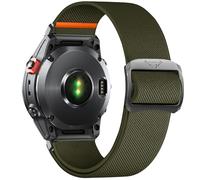 SumRioo QuickFit 22mm Cinturino per Garmin Fenix 8 8Pro/8 Solar 47 mm/7 Pro/7/6 Pro/6/5/5 Plus/E, Nylon Elasticizzato Cinturino per Garmin Tactic 8 47mm/Forerunner 965/Descent G2/Epix 2, Verde