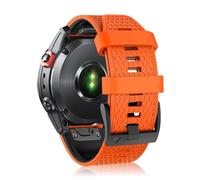SumRioo QuickFit 26mm Cinturino per Garmin Fenix 7X Pro Solar/7X Pro/7X Solar/7X/6X Pro/6X/5X Plus/5X, Silicone Cinturino per Garmin Fenix 3/3HR/Epix Pro 2 51mm/Tactix Delta Solar, Arancione/Nero