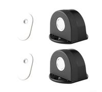 Sumsoctober 2 fermaporta in acciaio inox con forte aspirazione magnetica, doppia capacità di installazione, con punzonatura, adatto per porte pesanti come limitatore posteriore (nero)
