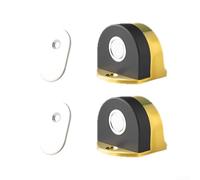 Sumsoctober 2 fermaporta in acciaio inox con forte aspirazione magnetica, doppia capacità di installazione, con punzonatura, adatto per porte pesanti come limitatore posteriore (oro)