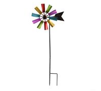 Sumsoctober Girandola a vento in metallo per esterni, decorazioni da giardino, girandole a vento, scultura colorata per giardino, patio, prato