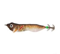 Sumsoctober Luminous Eging Squid Jig | 8 cm 20 g Esca da pesca a forma di polpo con luce lampeggiante a LED e occhi 3D, design con gancio rinforzato per pesca notturna, marrone