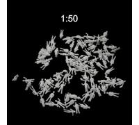 Sumsoctober Plastica Architettura Modello Persone 1:50 Scala 36mm Bianco | 50 figure bianche non verniciate, scala 1:50, altezza 36mm, materiale plastico, ideale per tavoli di sabbia