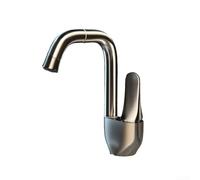 Sumsoctober Rubinetto da bagno grigio canna di fucile, girevole, multifunzionale, in ottone, con aeratore in schiuma morbida, flusso d'acqua senza spruzzi e doppio controllo caldo freddo (grigio)