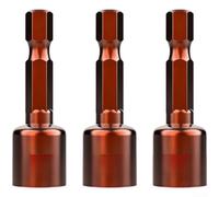 Sumsoctober Supporto magnetico per punte in acciaio S2 per trapano a percussione, adattatore esagonale da 45 mm, manicotto antiscivolo, colore marrone, confezione multipla (3 pezzi)