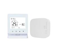 Sumsoctober Termostato senza fili per riscaldamento a pavimento per sistemi RF433 - Gamma di controllo di 100 m con temperatura regolabile e funzione di blocco intelligente per bambini