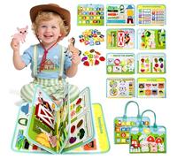 Sumtoco Busy Board, Giochi Montessori 1 Anno, Giochi Bambini 2 Anni, Montessori 1 Anno, Libro Montessori Interattivo, Quiet Book Sensoriale Educativo, Regalo Bimbo Bambina 1 2 3 4 5 Anni