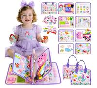 Sumtoco Busy Board, Montessori 2 Anni, Giochi Bambini 2 Anni, Libro Montessori Interattivo, Pannello Sensoriale Bambini, Giochi da Viaggio, Libri Sensoriali, Regalo Bambina 3 Anni, Libri per Bambini