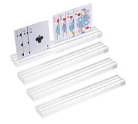 SUMTree 4 supporti per carte da gioco, in acrilico, con doppia apertura, 2 scomparti per carte di credito, per bambini, accessori per anziani, adulti e bambini