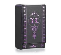 SUMTree Scatola portaoggetti per carte tarocchi giornaliere Oracle Card Organizer, in pelle PU, per proteggere le carte, nero e viola, design Groove (8,2 x 4,5 x 13,5 cm), antipolvere
