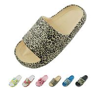 Sumvov Ciabatte Donna Uomo Antiscivolo Ciabatte per Doccia Piscina,Pantofole da casa per donna morbidissime come una nuvola,ciabatte spiaggia piscina Donna Uomo(Leopardo,38-39 EU)