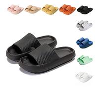Sumvov Ciabatte Donna Uomo Antiscivolo Ciabatte per Doccia Piscina,Pantofole da casa per donna morbidissime come una nuvola,ciabatte spiaggia piscina Donna Uomo(Nero,34-35 EU)