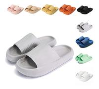 Sumvov Ciabatte Donna Uomo Antiscivolo Ciabatte per Doccia Piscina,Pantofole da casa per donna morbidissime come una nuvola,ciabatte spiaggia piscina Donna Uomo(Grigio,38-39 EU)
