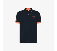 Sun 68 Polo Uomo Manica Corta A35122 Logo Fluo Tg. L Navy Blue