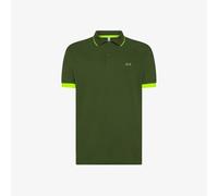 Sun 68 Polo Small Stripes Fluo Verde - Taglia M Abbigliamento Uomo T-shirts