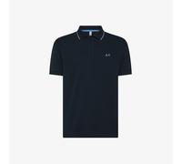 Sun 68 Polo Small Stripes On Collar Blu - Taglia L Abbigliamento Uomo Polo