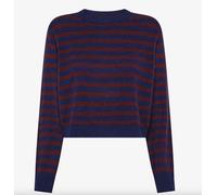 Sun 68 Sweater Stripes L/S Blue Prof/Bordeaux Maglia Righe Donna K45258 8335