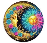 Sun And Moon Puzzle Rotondo 1000 Pezzi Puzzle 3D High Definition Jigsaw Puzzle Adulti Ifficile E Impossibile Per Adulti Per Amici Di Famiglia Rotonda 1000pcs (67.5x67.5cm)