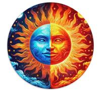 Sun And Moon Puzzle Rotondo 1000 Pezzi Puzzle 3D High Definition Puzzle Bambini Giocattolo Puzzle Antistress Per Amici Di Famiglia Rotonda 1000pcs (67.5x67.5cm)