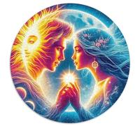 Sun And Moon Puzzle Rotondo 1000 Pezzi Puzzle 3D High Definition Puzzle Bambini Ifficile E Impossibile Per Adulti Per Amici Di Famiglia Rotonda 1000pcs (67.5x67.5cm)