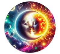 Sun And Moon Puzzle Rotondo 1000 Pezzi Puzzle 3D High Definition Puzzle Per Adulti Ifficile E Impossibile Per Adulti Per Amici Di Famiglia Rotonda 1000pcs (67.5x67.5cm)