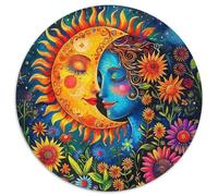 Sun And Moon Puzzle Rotondo Da 1000 Pezzi Puzzle 3D High Definition Puzzle Bambini Giocattolo Puzzle Antistress Per Amici Di Famiglia Rotonda 1000pcs (67.5x67.5cm)