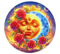 Sun And Moon Puzzle Rotondo Da 1000 Pezzi Puzzle 3D High Definition Puzzle Per Adulti Giocattolo Puzzle Antistress Per Amici Di Famiglia Rotonda 1000pcs (67.5x67.5cm)