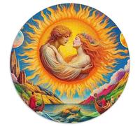 Sun And Moon Puzzle Rotondo Da 1000 Pezzi Puzzle 3D High Definition Puzzle Per Adulti Ifficile E Impossibile Per Adulti Per Amici Di Famiglia Rotonda 1000pcs (67.5x67.5cm)
