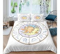 Sun and Moon - Set di biancheria da letto per bambini, stile boho, esotico, per ragazzi e ragazze, in stile bohémien, con chiusura lampo