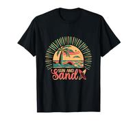 Sun And Sand Summer Beach Surfing Maglietta