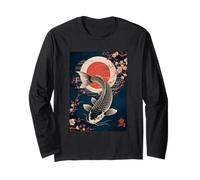 Sun Art Elegante Koi Fish Cherry Blossom Asiatico Maglia a Manica