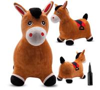 sun baby Animale Gonfiabile Che Salta, Giocattolo di 1 Anno, Saltarello per Bambini, Design ergonomico, Cavallo Giocattolo, Pompa Manuale Inclusa (Cavallo Marrone)
