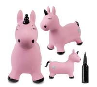 Sun Baby Animale gonfiabile che salta, giocattolo di 1 anno, saltarello per bambini, design ergonomico, cavallo giocattolo (Unicorno rosa e nero)