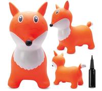 sun baby Animale Gonfiabile Che Salta, Giocattolo di 1 Anno, Saltarello per Bambini, Design ergonomico, Cavallo Giocattolo, Pompa Manuale Inclusa (Volpe Arancione)